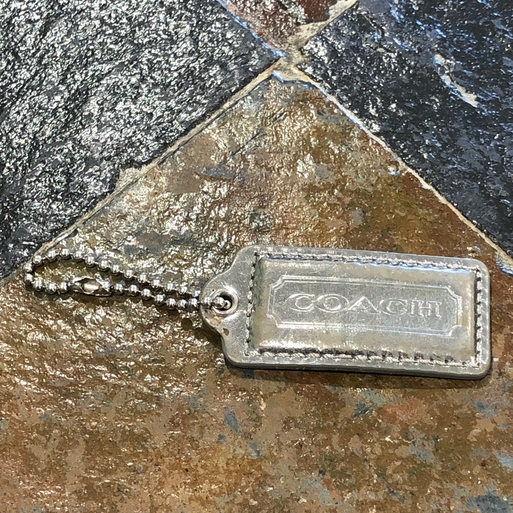 Coach Replacement Metallic Silver Keychain Charm FOB hang tag